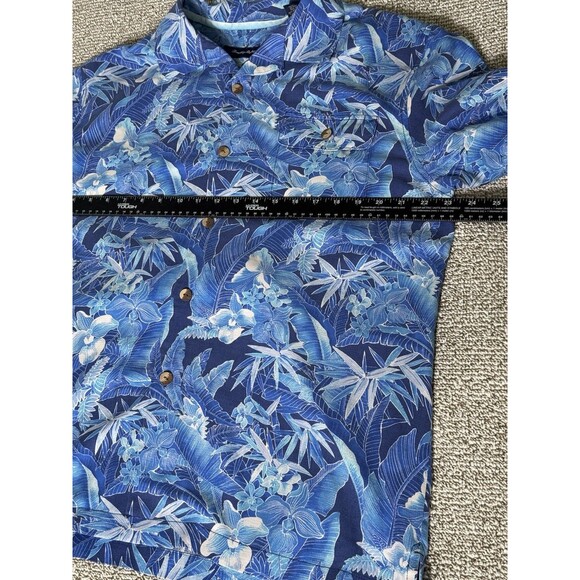 Tommy Bahama Island Zone Shirt Men’s L Blue Hawaiian Button Down Silk - Picture 6 of 7